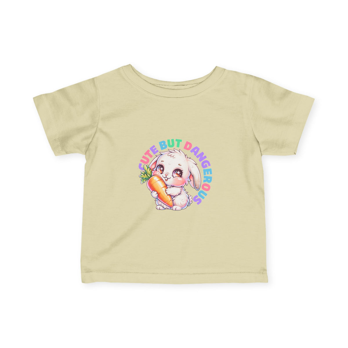 "Cute But Dangerous" Bunny Carrot Graphic Baby Shirt