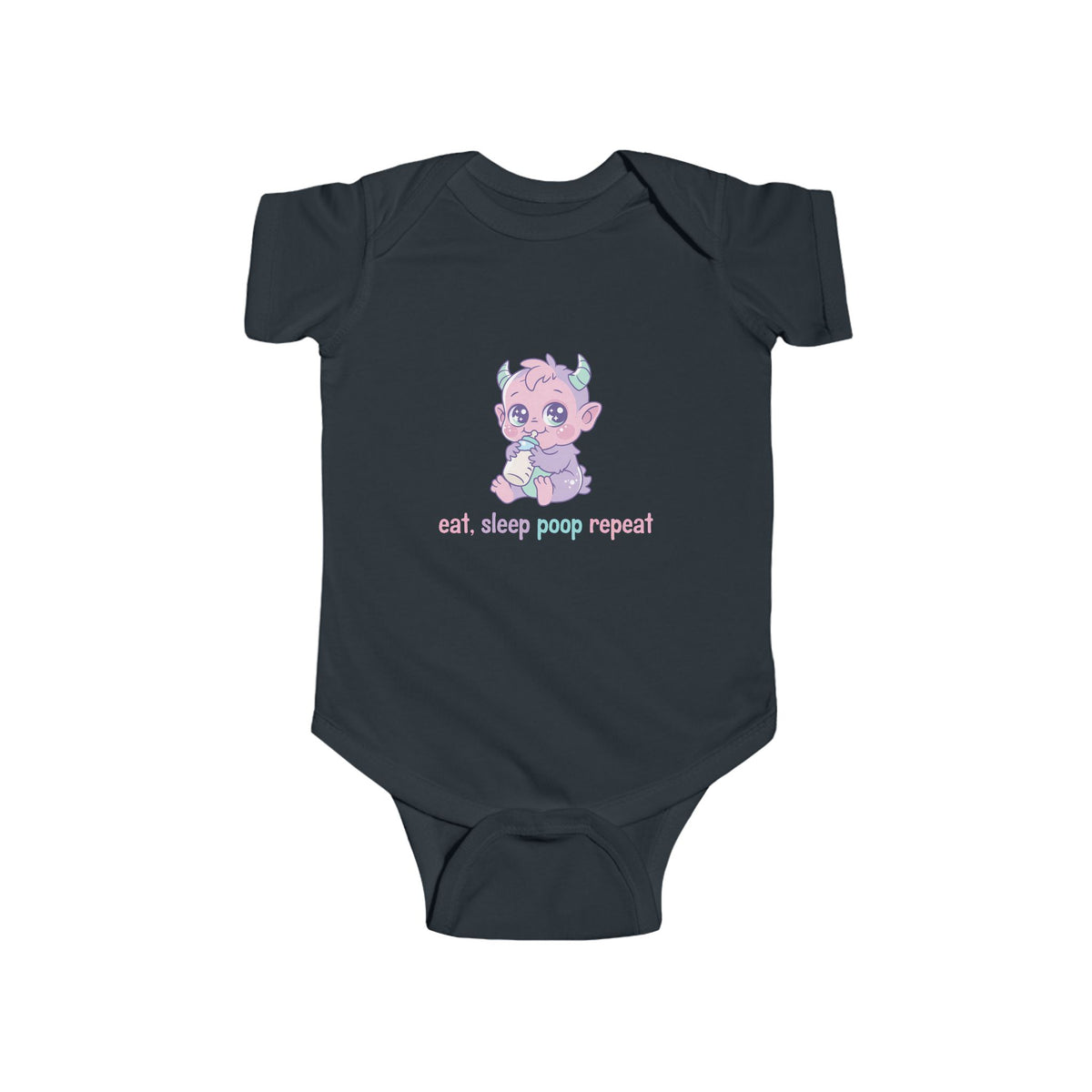 Infant Bodysuit — Cute Pastel Baby Graphic “eat. sleep. poop. repeat.”