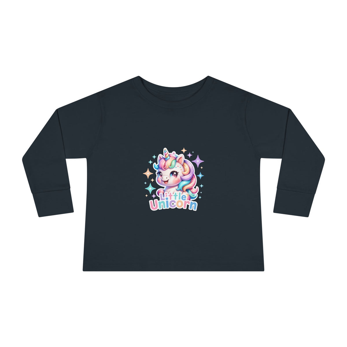 Toddler Long Sleeve Tee - Little Unicorn Cute Rainbow Graphic