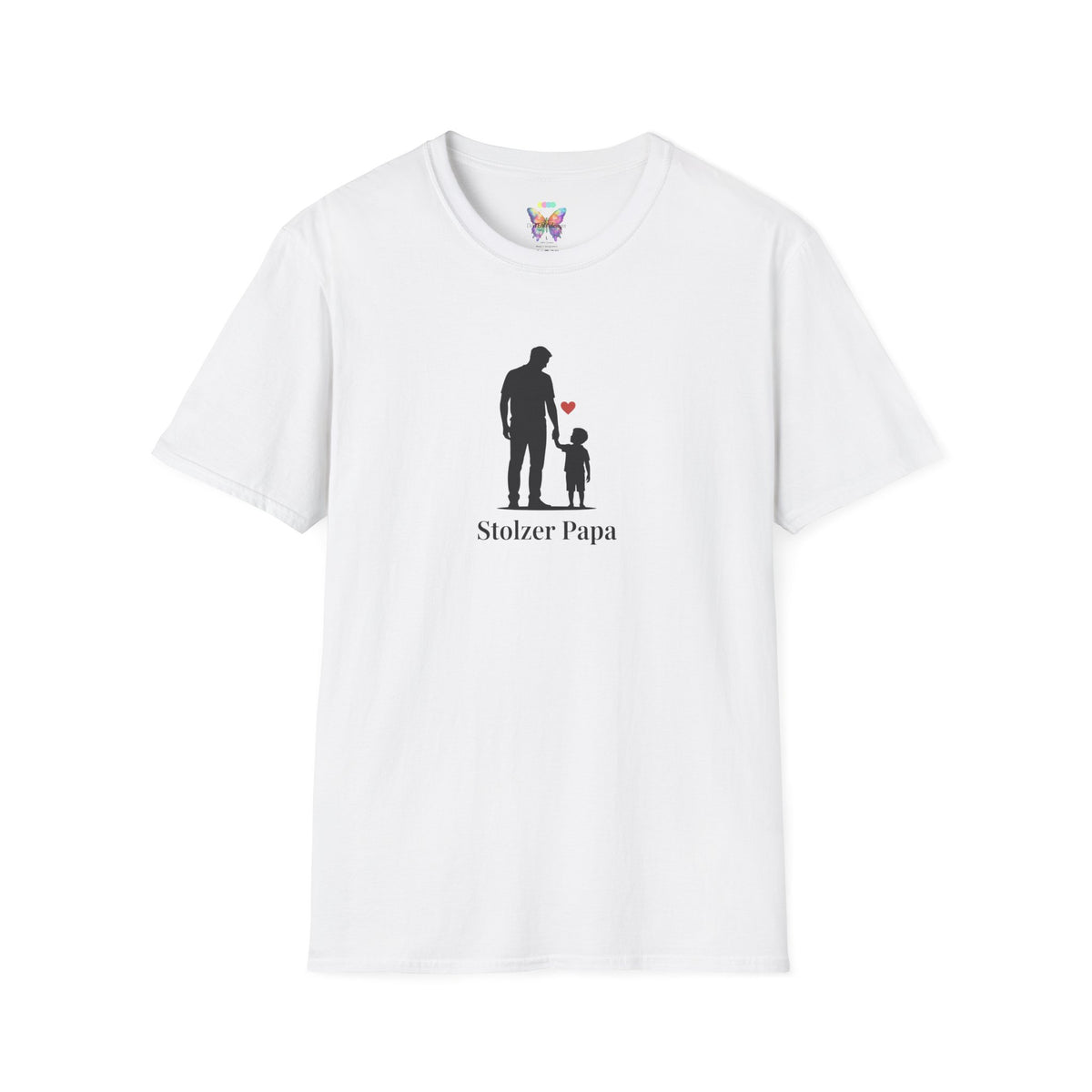 Stolzer Papa T‑Shirt — Father and Child Silhouette Dad Tee