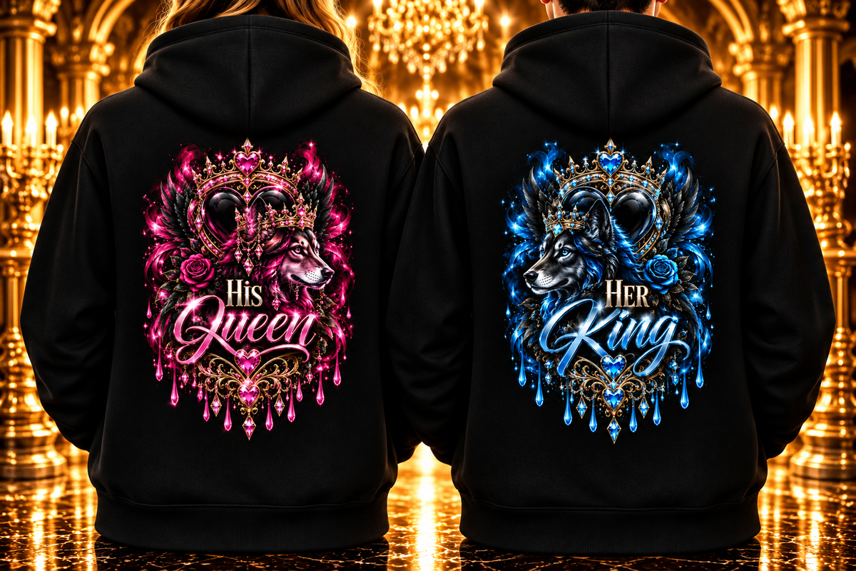Couple Hoodie´s Wolf Queen&King