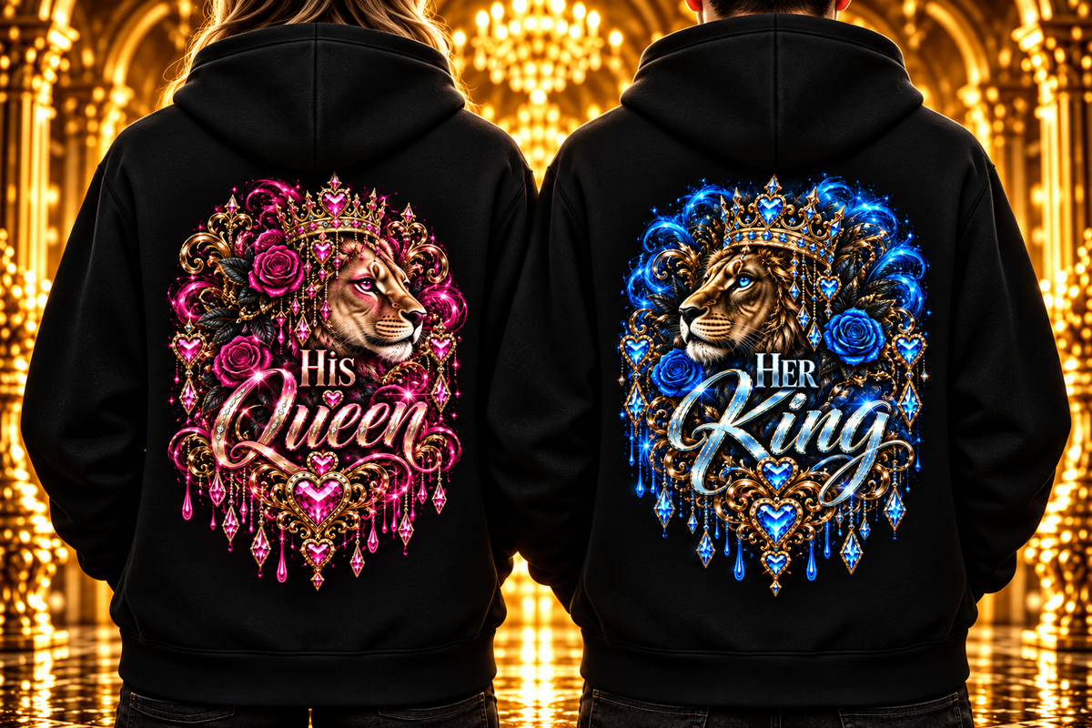 Couple Hoodie´s King&Queen Pink/Blue